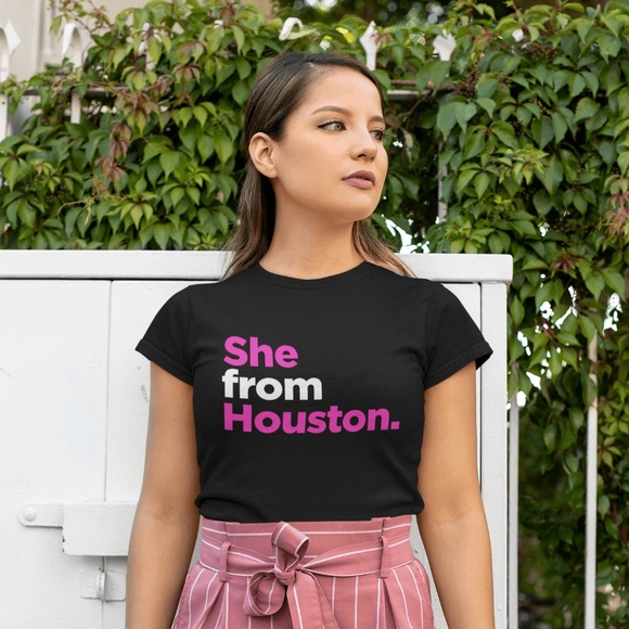 She from Houston Women’s Fitted T-Shirt - Picture 1 of 2
